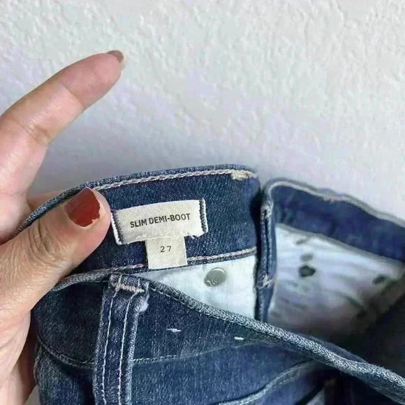 Madewell Slim Demi-Boot Jeans Women's Size 27 Medium Wash High-Rise Style #MB917 - Picture 10 of 14